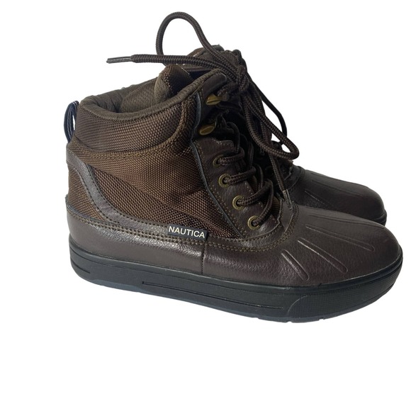 Nautica Boys Youth Brown & Black Winter Boots Size 4 - Picture 2 of 8